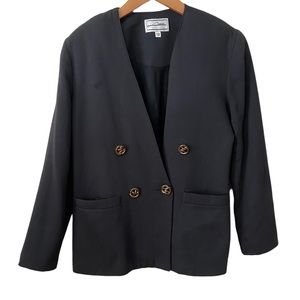 Vintage Women’s Double Breast Black Blazer size 11/12